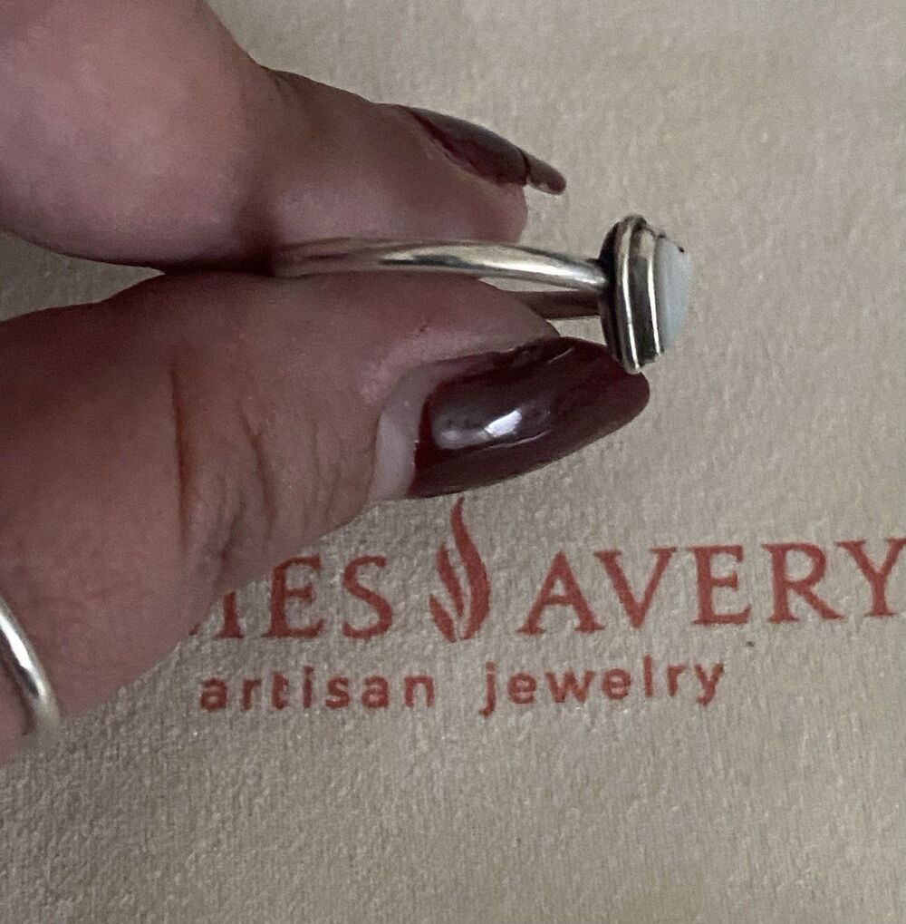 NWT James Avery Mother Of Pearl Sweetheart Gemstone Ring Size 9 - Picture 3 of 5